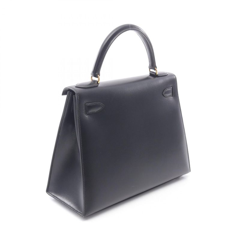Hermes Handbag Kelly 28 Black Calf Leather Kelly 28 Black Women Used a
