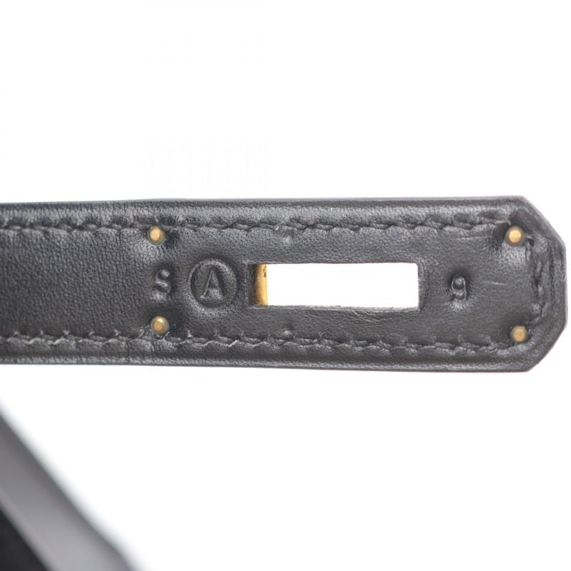 Hermes Handbag Kelly 28 Black Calf Leather Kelly 28 Black Women Used a