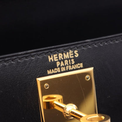 Hermes Handbag Kelly 28 Black Calf Leather Kelly 28 Black Women Used a