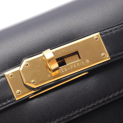 Hermes Handbag Kelly 28 Black Calf Leather Kelly 28 Black Women Used a