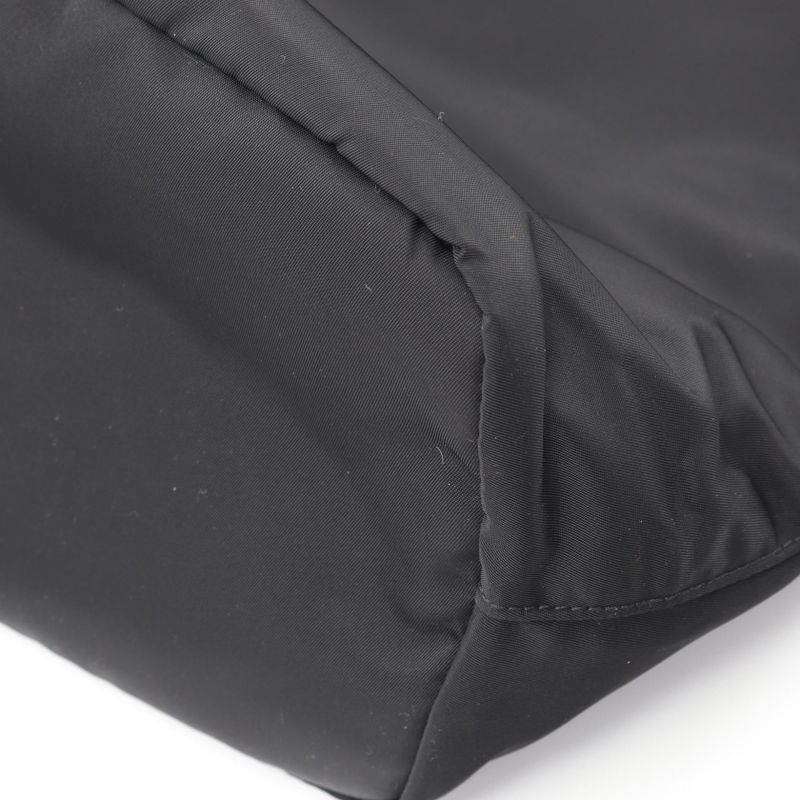 Prada Tote Bag Tessuto 1bg189 Black Nylon Saffianoleather Triangle Logo Tote