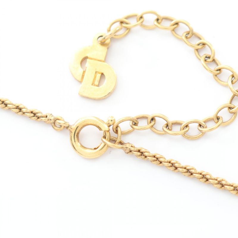 Dior Necklace CD Logo GP (gold Plated) Necklace Ladies Used a