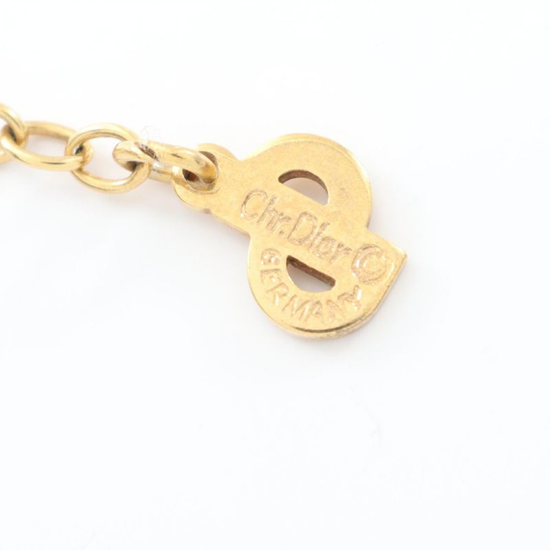 Dior Necklace GP (gold Plated) Necklace Ladies Used a