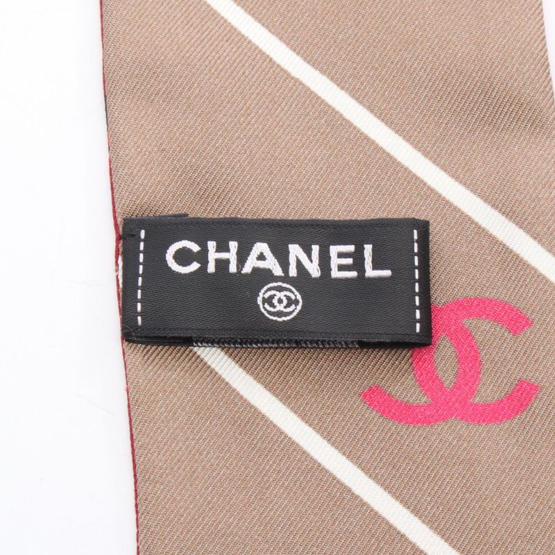 Chanel Scarf Coco Mark Multi Silk Scarf Women Used a