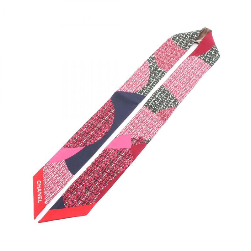 Chanel Scarf Coco Mark Multi Silk Scarf Women Used a