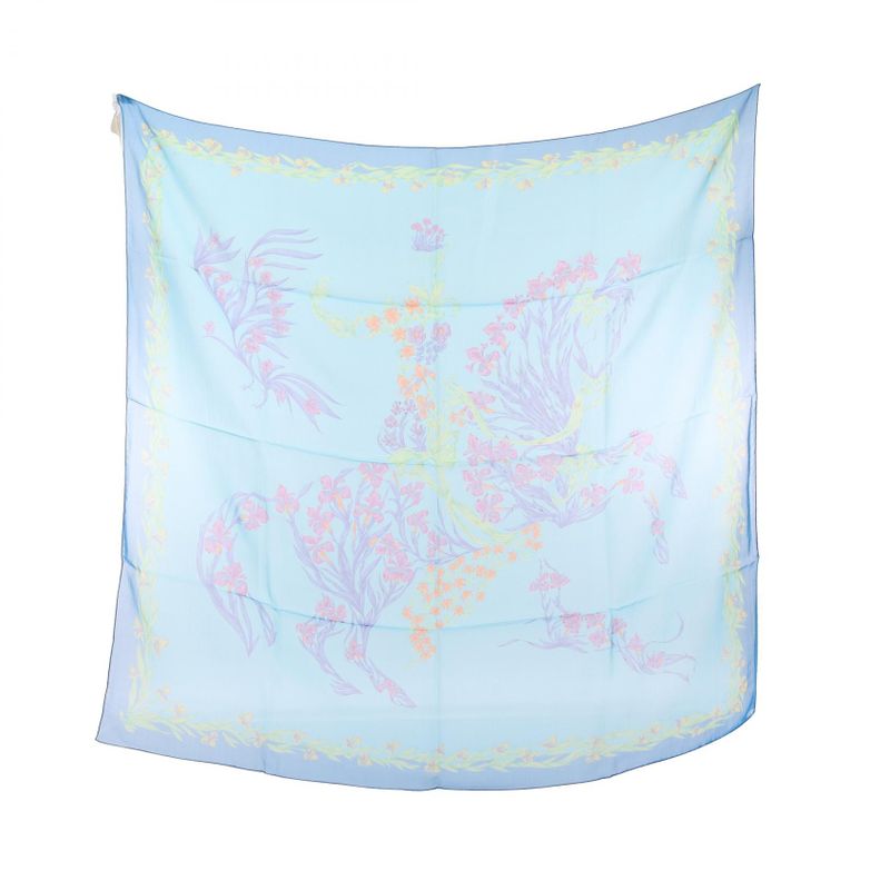 Hermes Scarf Carré 90 Muslin Hd Origny Flowering Horse Silk Carré 90 Muslin