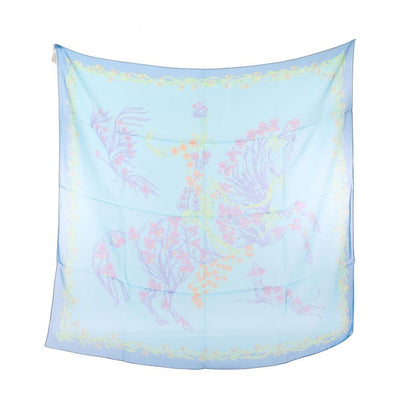 Hermes Scarf Carré 90 Muslin Hd Origny Flowering Horse Silk Carré 90 Muslin