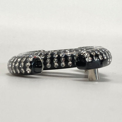 Chanel Cocomark Rhinestone Brooch D21k Black Resin