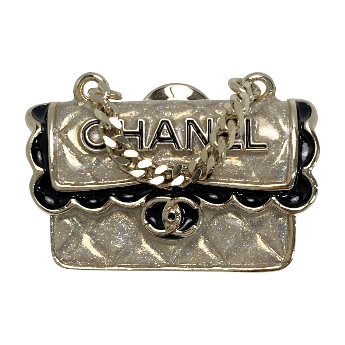 Chanel Matelasse Bag Motif Pin Brooch C24b Gold GP Here Mark