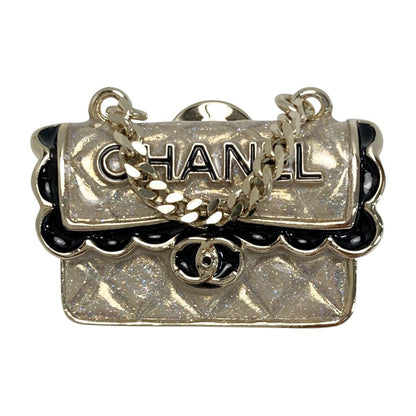 Chanel Matelasse Bag Motif Pin Brooch C24b Gold GP Here Mark