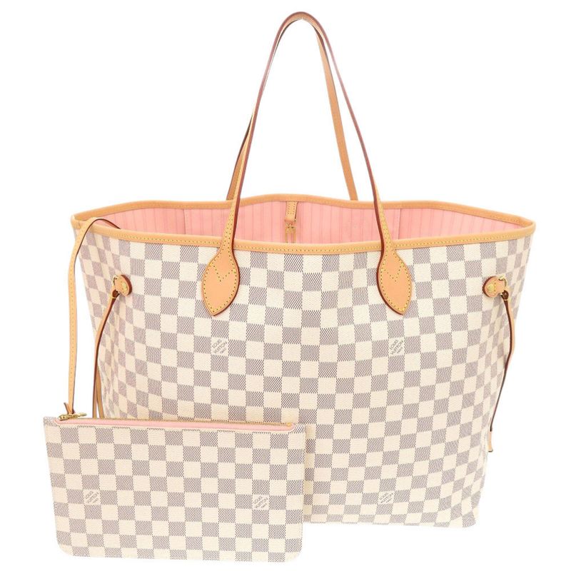 Louis Vuitton Current Neverfull GM Damier Azure N40601 Ic Rose Ballerine Tote