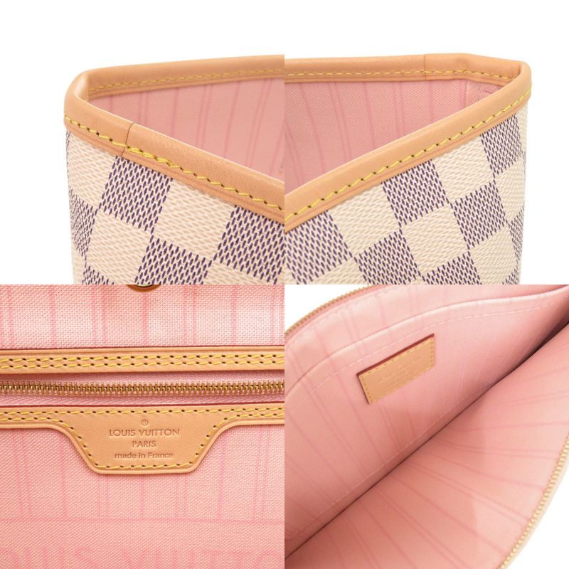 Louis Vuitton Current Neverfull GM Damier Azure N40601 Ic Rose Ballerine Tote