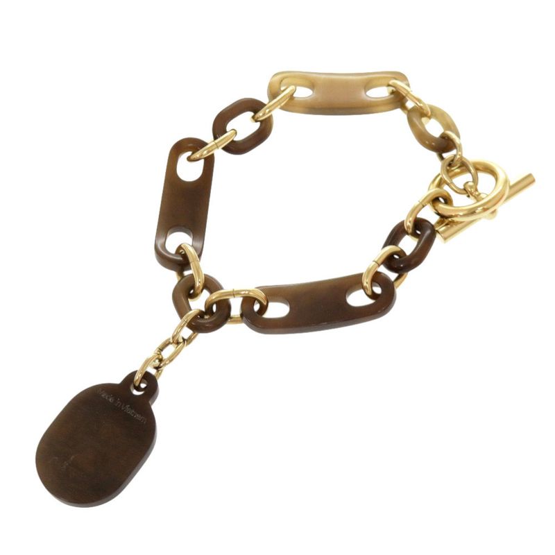 Hermes Chaine D'ancre Buffalo Horn Metal Brown Bracelet 1538 Hermes