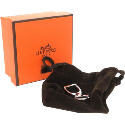 Unused Hermes Etlier Scarf Ring Metal Silver 0576 Hermes