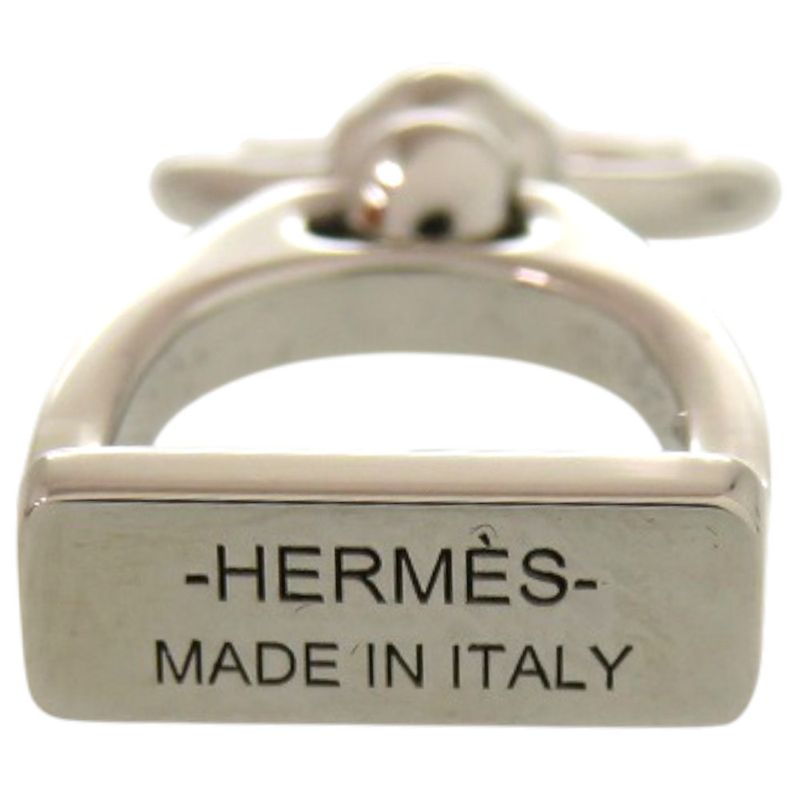 Unused Hermes Etlier Scarf Ring Metal Silver 0576 Hermes