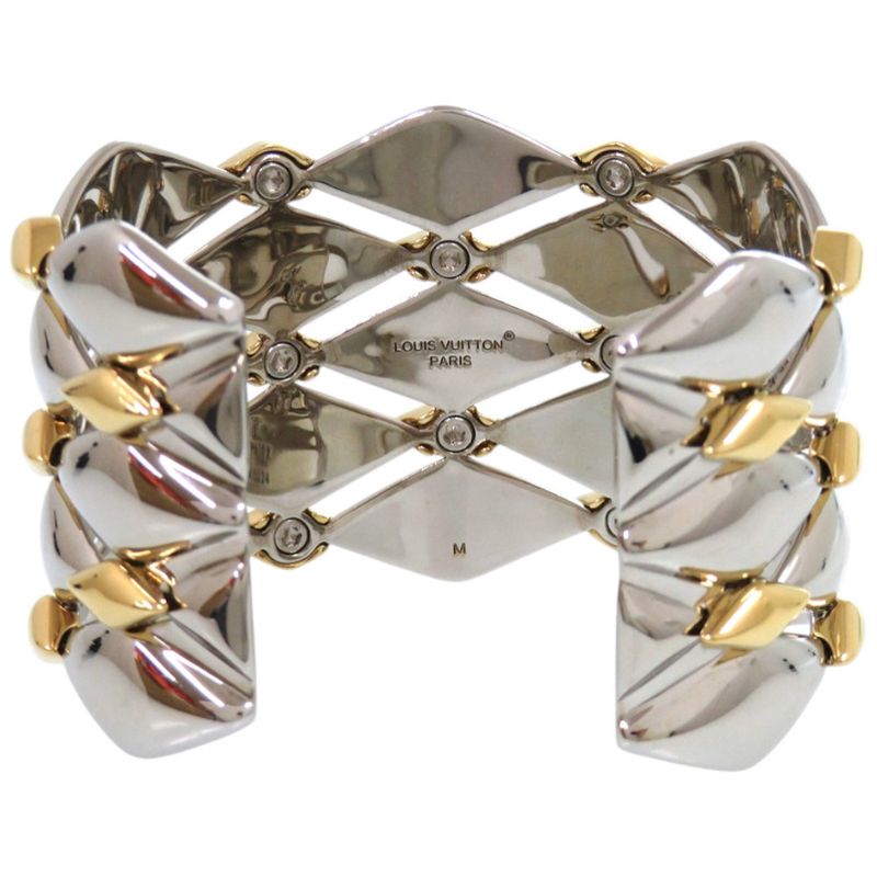 Louis Vuitton Bracelet Maltage Studded R94057 Metal Gold Bangle LV 0705 Louis
