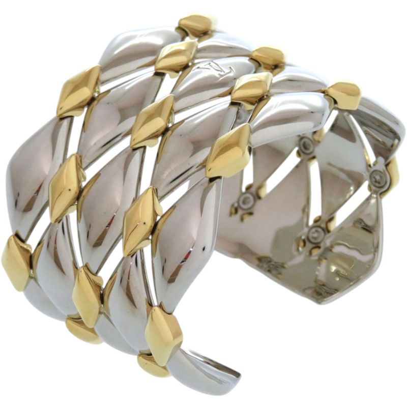 Louis Vuitton Bracelet Maltage Studded R94057 Metal Gold Bangle LV 0705 Louis