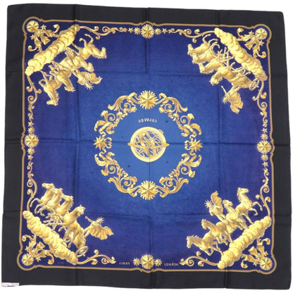 Hermes Carré 90 Cosmos Cosmogony Silk Black Scarf 0115 Hermes