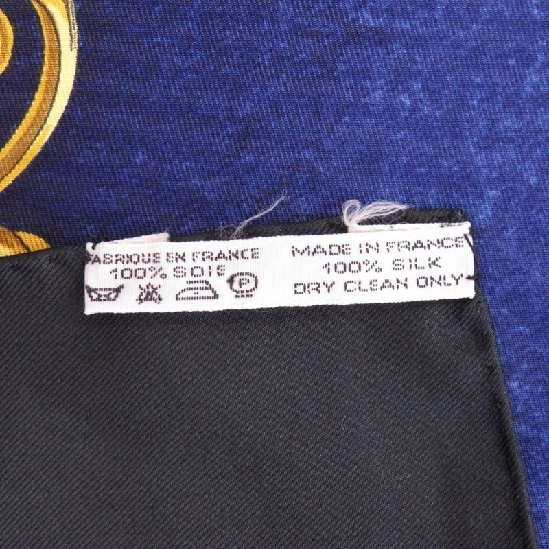 Hermes Carré 90 Cosmos Cosmogony Silk Black Scarf 0115 Hermes