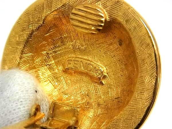 Fendi Ear Accessories Clip-on Round Earrings Gold Metal Ladies Roman God Janus