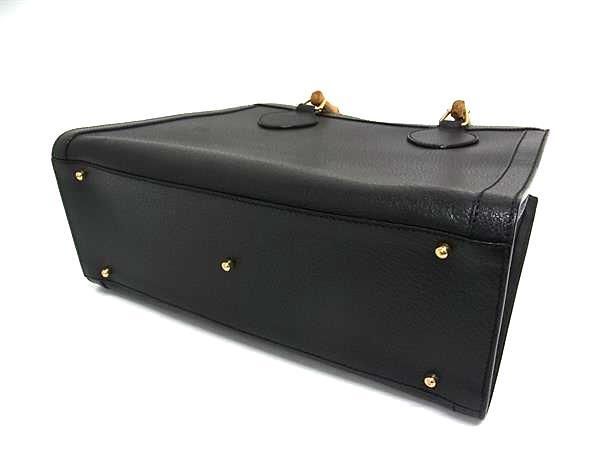 Gucci Handbag Bamboo 002 1186 0260 Black Leather Women