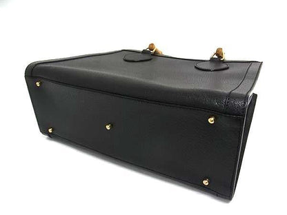 Gucci Handbag Bamboo 002 1186 0260 Black Leather Women