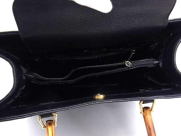 Gucci Handbag Bamboo 002 1186 0260 Black Leather Women
