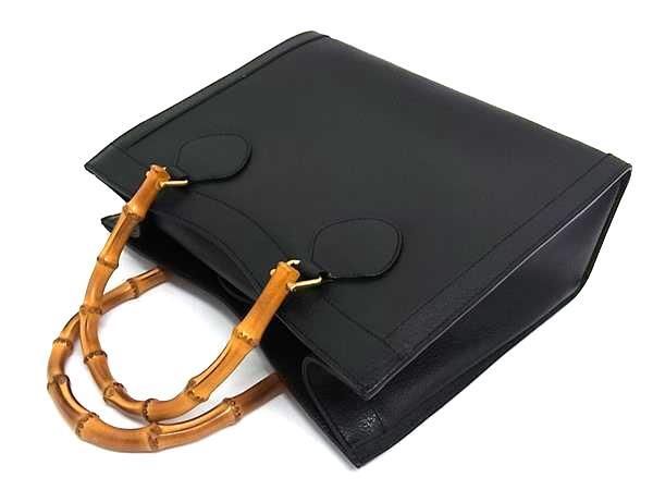 Gucci Handbag Bamboo 002 1186 0260 Black Leather Women