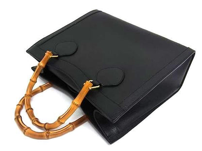 Gucci Handbag Bamboo 002 1186 0260 Black Leather Women