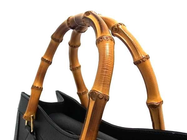 Gucci Handbag Bamboo 002 1186 0260 Black Leather Women