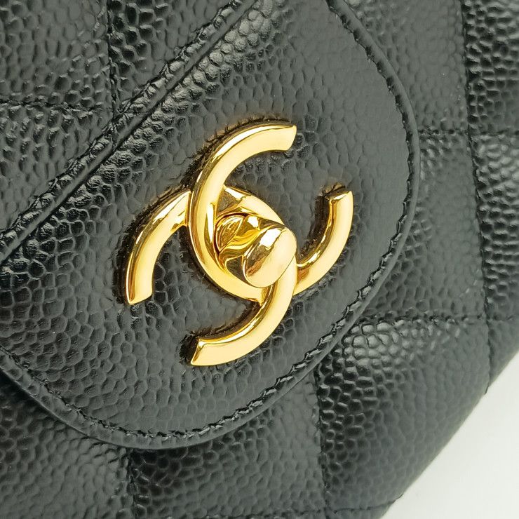 Chanel Shoulder Bag Classic Large Handbag Deca Matelasse 30 A58600 Black Caviar