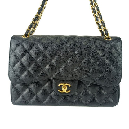 Chanel Shoulder Bag Classic Large Handbag Deca Matelasse 30 A58600 Black Caviar