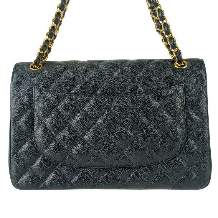 Chanel Shoulder Bag Classic Large Handbag Deca Matelasse 30 A58600 Black Caviar