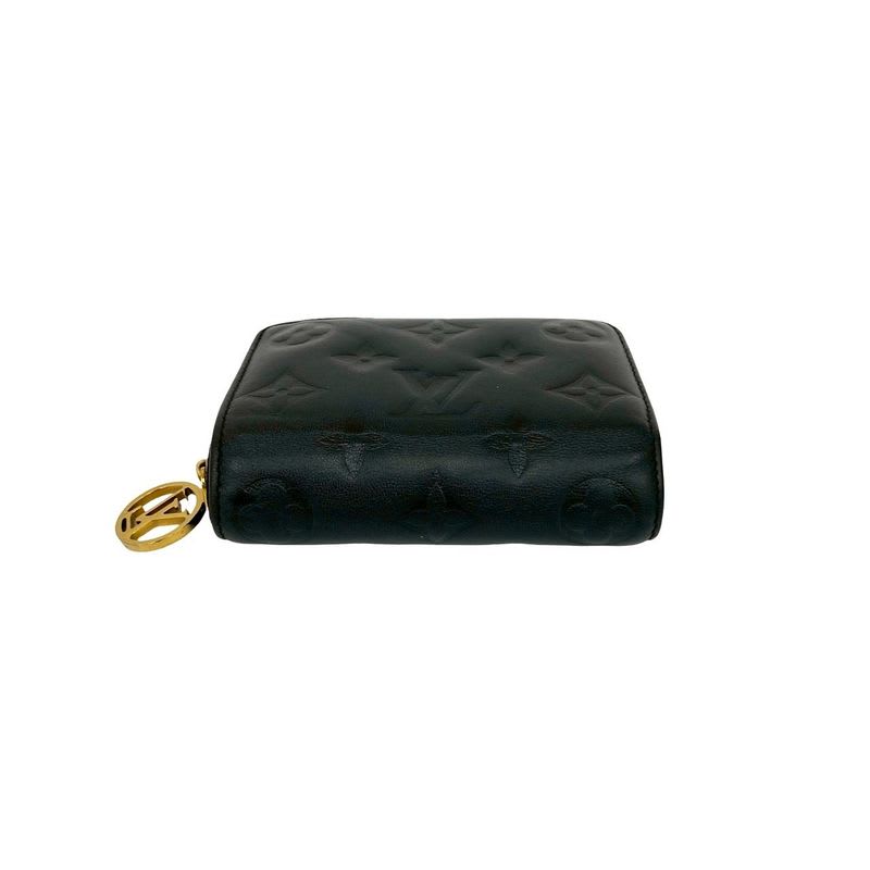 Louis Vuitton Portefeuille Monogram Empreinte Leather Round Zip Bifold Wallet