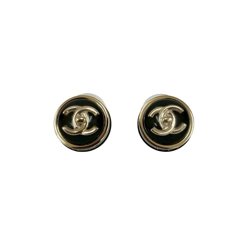 Chanel Coco Mark Motif GP Earrings Accessories Small 23BC