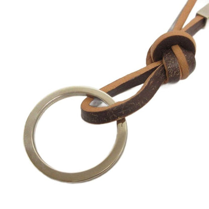 Prada Key Holder Key Ring Leather Brown Small Accessories