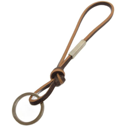 Prada Key Holder Key Ring Leather Brown Small Accessories