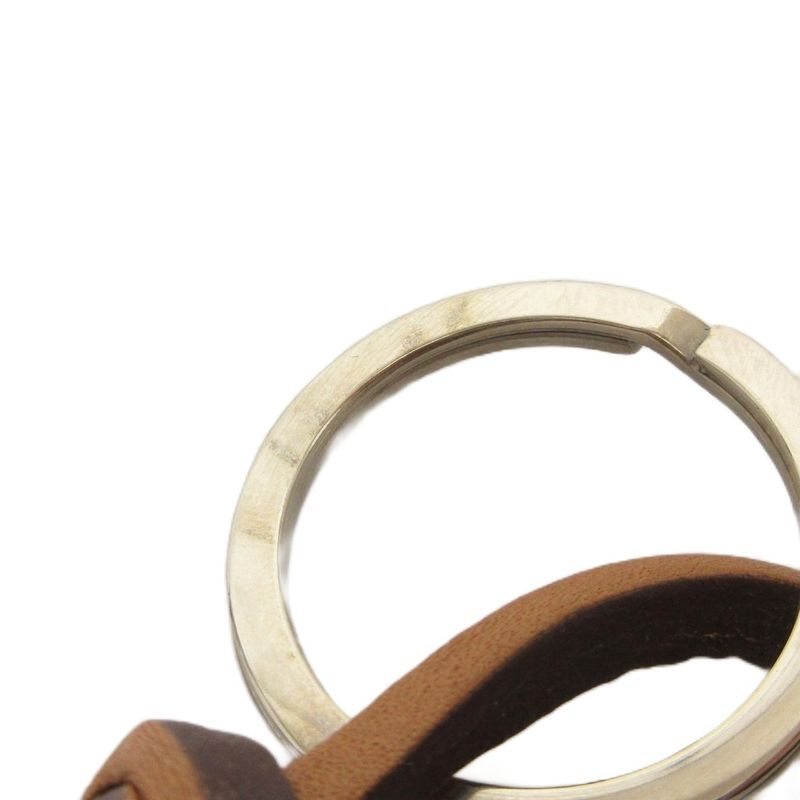 Prada Key Holder Key Ring Leather Brown Small Accessories