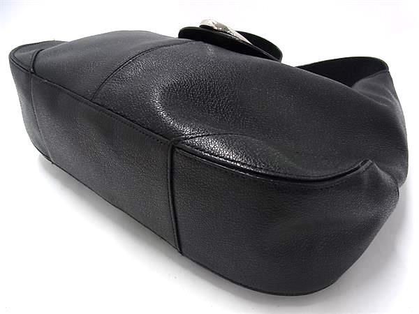 Bvlgari Shoulder Bag Black Leather Women Silver Hardware Excellent Condition