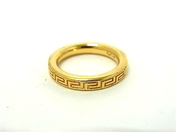 Versace Ring Greca Gold Metal Unisex Excellent Condition