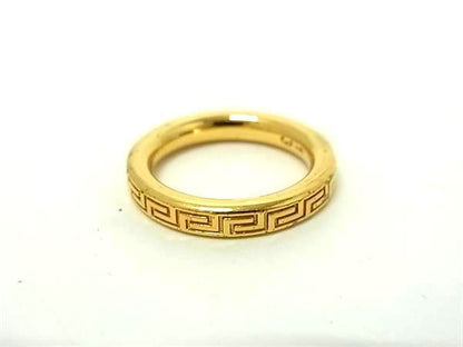 Versace Ring Greca Gold Metal Unisex Excellent Condition