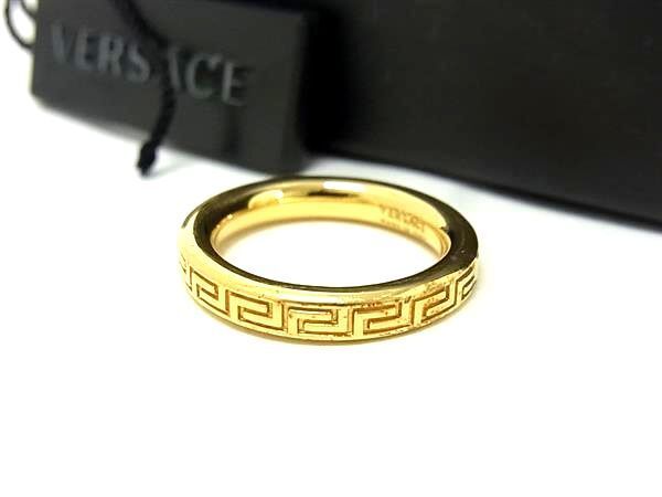 Versace Ring Greca Gold Metal Unisex Excellent Condition