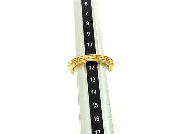 Versace Ring Greca Gold Metal Unisex Excellent Condition