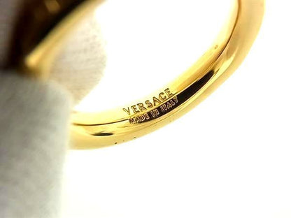 Versace Ring Greca Gold Metal Unisex Excellent Condition