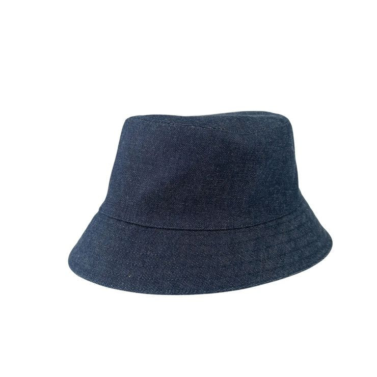 Hermes Hat "helen" Silky H232029n Indigo 100% Cotton Unisex Bucket Hat Silver