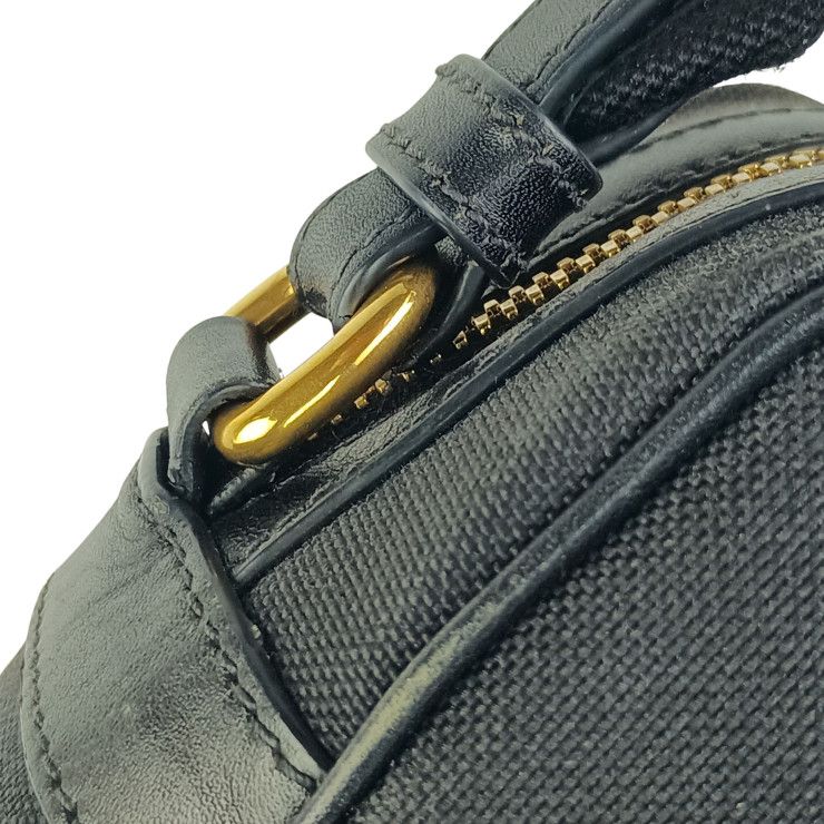 Prada Crossbody Bag Logo Jacquard Shoulder Bag 1bh089 Black Canvas Leather
