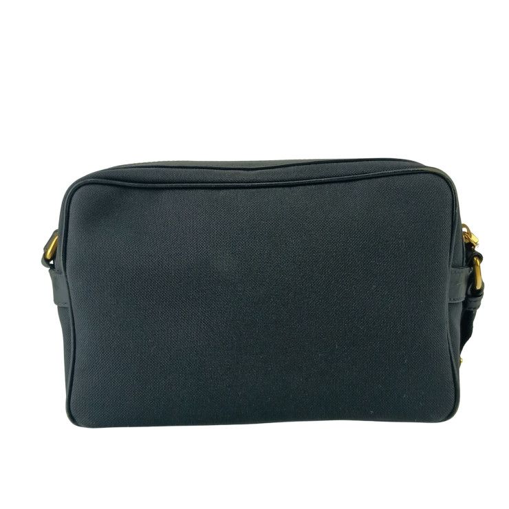 Prada Crossbody Bag Logo Jacquard Shoulder Bag 1bh089 Black Canvas Leather