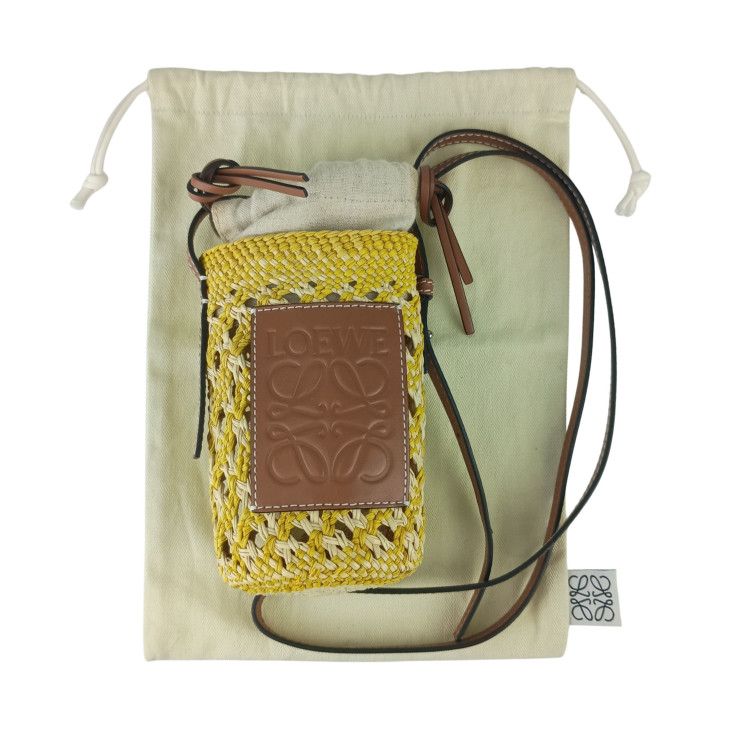 Loewe Shoulder Bag Anagram Cylinder Pocket Shoulder Bag C630p71x01 Yellow Brown