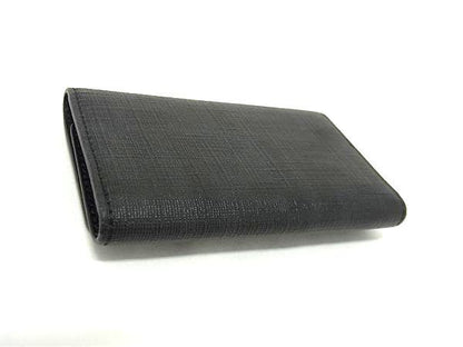 Fendi Key Case Zucca 8ap079 Black PVC Leather Unisex 6-stack Excellent Condition