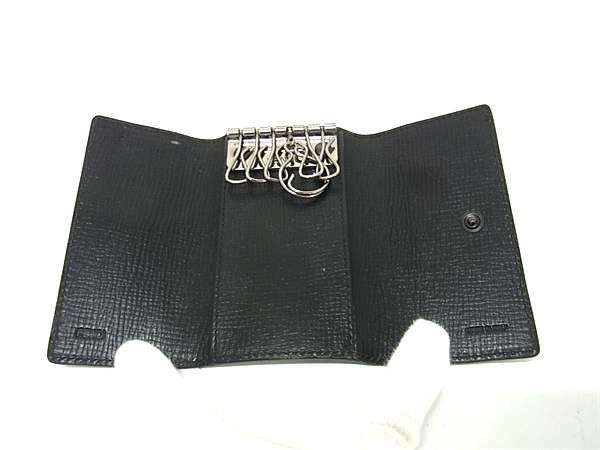 Fendi Key Case Zucca 8ap079 Black PVC Leather Unisex 6-stack Excellent Condition